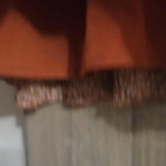 PAPER CRANE Smocked ruffle layer mini skirt. Rust/blue. Size small NWT - Picture 9 of 10